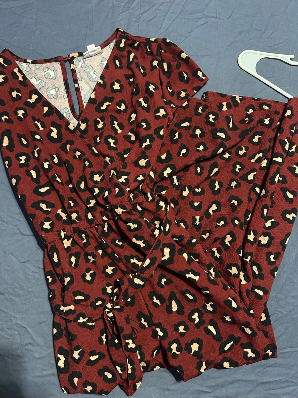 LuLaRoe Red Leopard Print Jumpsuit